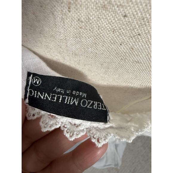 Terzo Millennio Italy White Lace Trim Maxi Dress Boho Cottagecore M Swim Cover - Picture 5 of 5